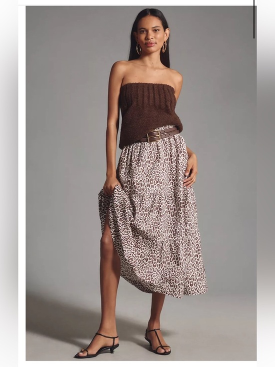 Anthropologie Dresses & Skirts - ANTHROPOLOGIE The Somerset Maxi Skirt In Brown Animal Print Size Large NWT